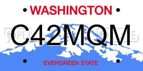 C42MQM Washington License Plate
