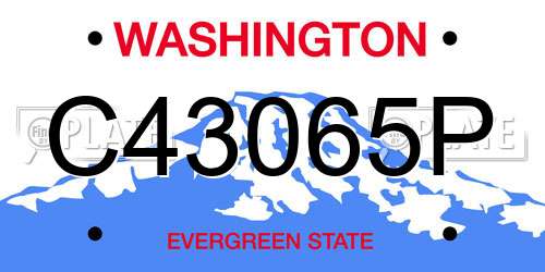 C43065P Washington License Plate