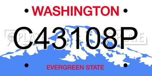 C43108P Washington License Plate