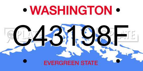 C43198F Washington License Plate