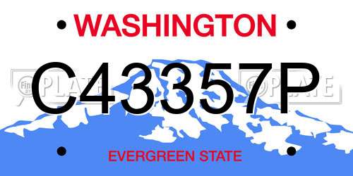 C43357P Washington License Plate