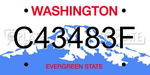 C43483F Washington License Plate