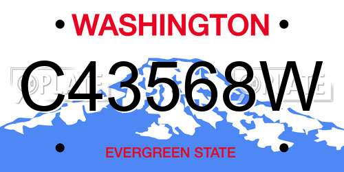 C43568W Washington License Plate