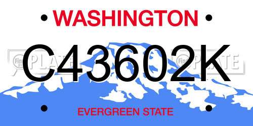 C43602K Washington License Plate