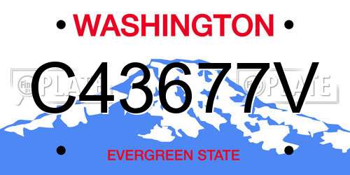 C43677V Washington License Plate