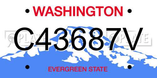 C43687V Washington License Plate