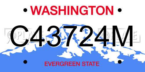 C43724M Washington License Plate