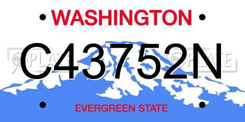 C43752N Washington License Plate