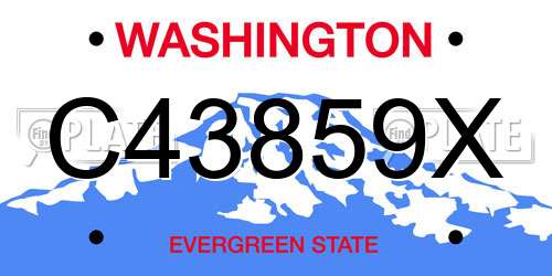 C43859X Washington License Plate