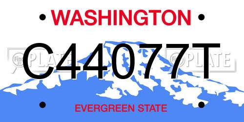 C44077T Washington License Plate