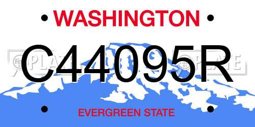 C44095R Washington License Plate