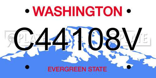 C44108V Washington License Plate