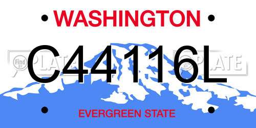 C44116L Washington License Plate