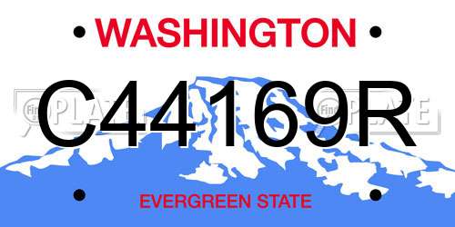 C44169R Washington License Plate