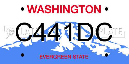 C441DC Washington License Plate