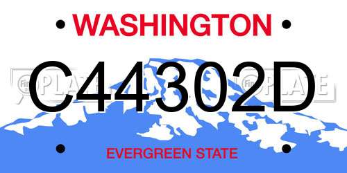 C44302D Washington License Plate