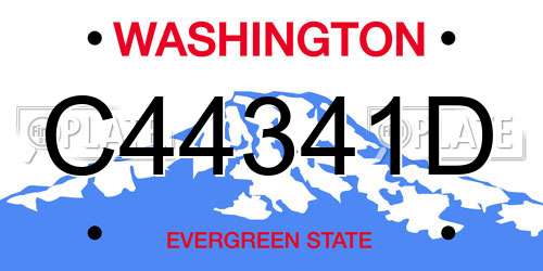 C44341D Washington License Plate