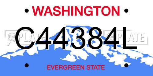 C44384L Washington License Plate