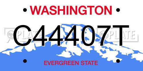 C44407T Washington License Plate