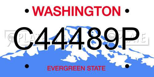 C44489P Washington License Plate