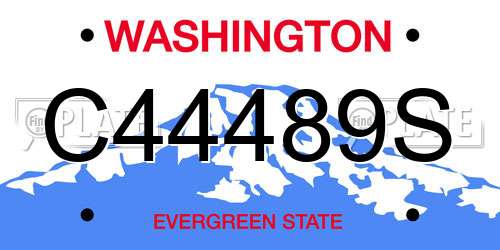 C44489S Washington License Plate