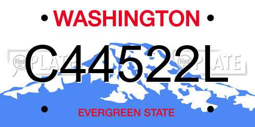 C44522L Washington License Plate