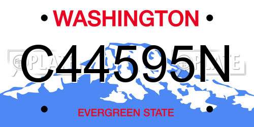 C44595N Washington License Plate