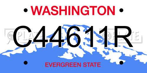 C44611R Washington License Plate