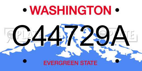 C44729A Washington License Plate