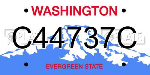 C44737C Washington License Plate