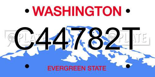 C44782T Washington License Plate