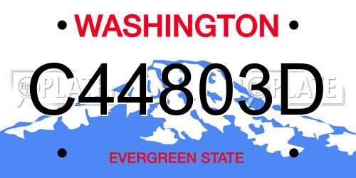 C44803D Washington License Plate