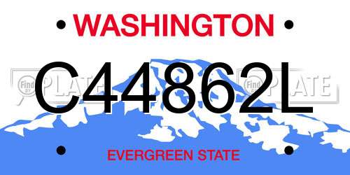 C44862L Washington License Plate