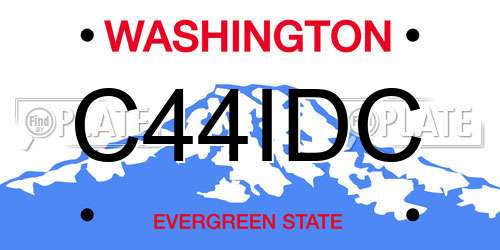 C44IDC Washington License Plate