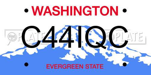 C44IQC Washington License Plate