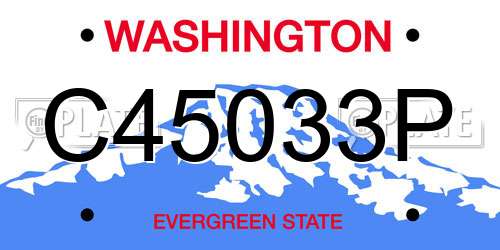 C45033P Washington License Plate