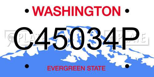 C45034P Washington License Plate