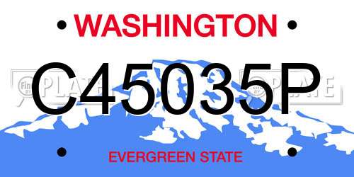 C45035P Washington License Plate