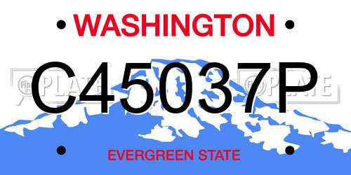 C45037P Washington License Plate