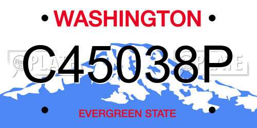 C45038P Washington License Plate