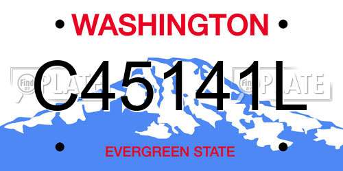 C45141L Washington License Plate