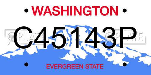 C45143P Washington License Plate
