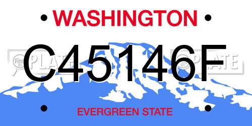 C45146F Washington License Plate