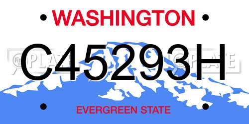C45293H Washington License Plate