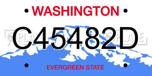 C45482D Washington License Plate