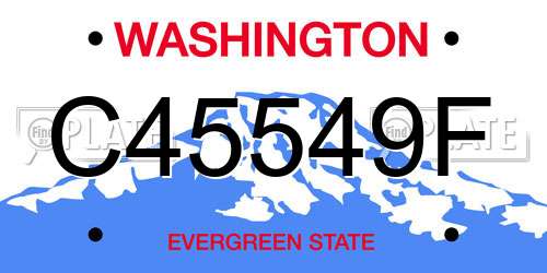 C45549F Washington License Plate