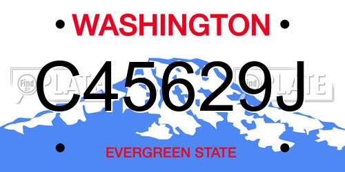 C45629J Washington License Plate