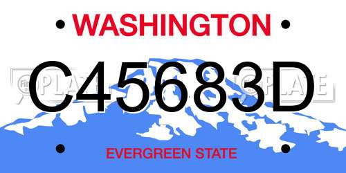 C45683D Washington License Plate