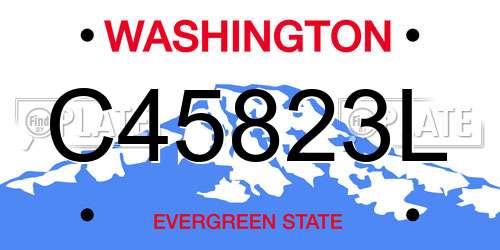 C45823L Washington License Plate