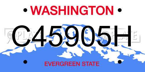 C45905H Washington License Plate
